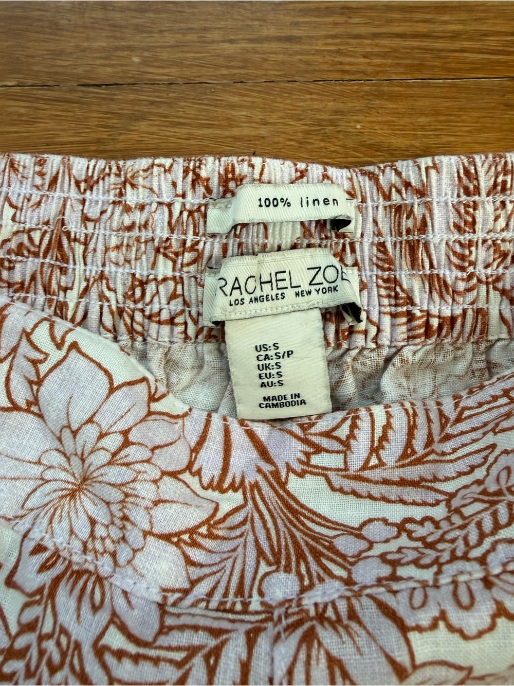 Rachel Zoe 100% Linen Floral Wide-Leg Crop Pants - Picture 2 of 5